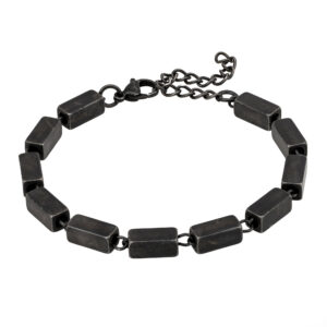 Bransoletka z czarnymi prostokątnymi koralikami