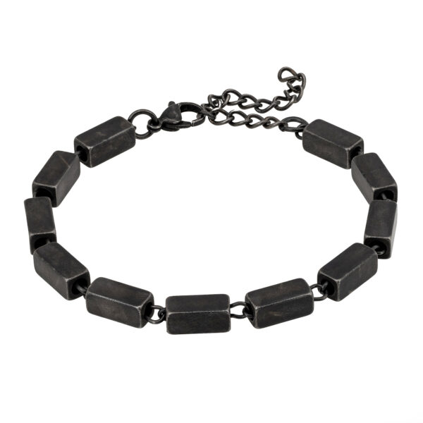 Bransoletka z czarnymi prostokątnymi koralikami