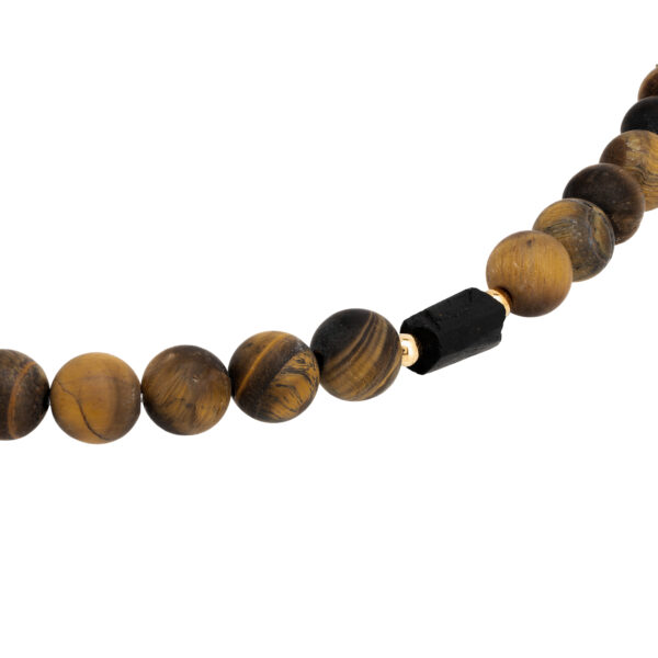 Naszyjnik z kamieniami naturalnymi w odcieniach brązu i czerni