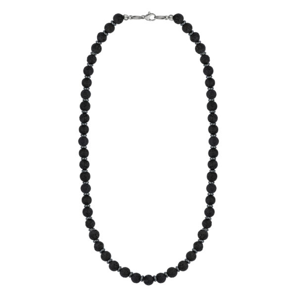 Naszyjnik z czarnych, okrągłych koralików