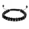 Czarna bransoletka z koralików w stylu sznurkowym
