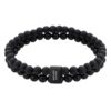 Podwójna bransoletka z czarnych matowych koralików.