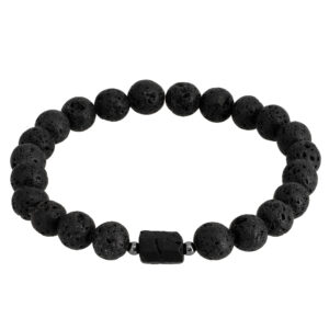 Czarna bransoletka z kamieni lawowych