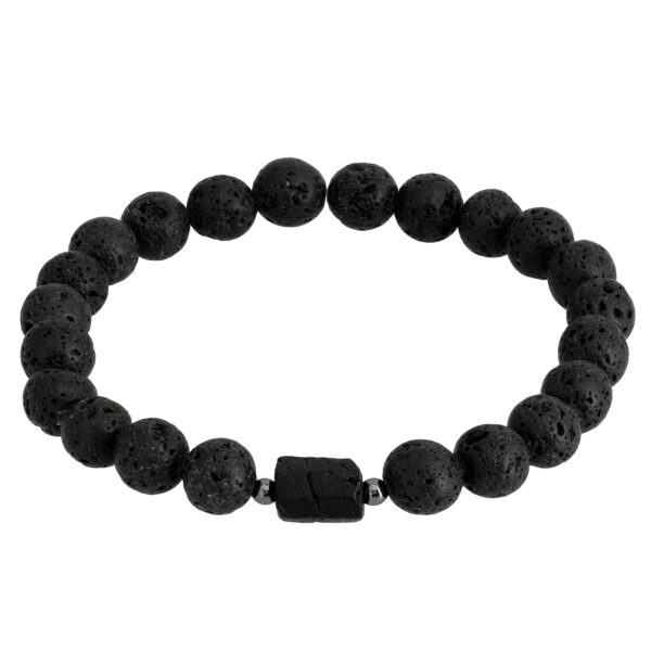 Czarna bransoletka z kamieni lawowych