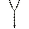 Czarny różaniec z krzyżem
