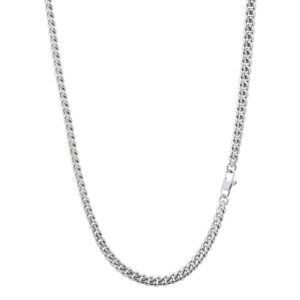 Srebrny łańcuszek z klasycznym zapięciem.