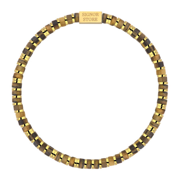 Naszyjnik z koralików w odcieniach złota i brązu