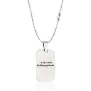 SILBERNE HUNDEMARKE MIT IHRER GRAVUR