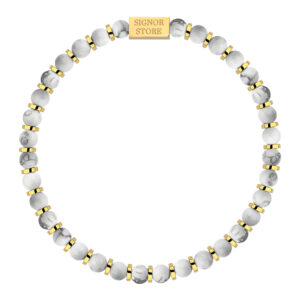 BRANSOLETKA Z HOWLITU I ZŁOCISTEGO HEMATYTU