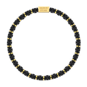 BRANSOLETKA Z LAWY WULKANICZNEJ I HEMATYTU TALARKI