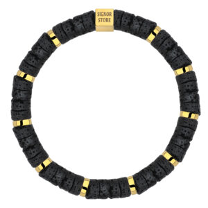 BRANSOLETKA MĘSKA Z LAWY WULKANICZNEJ TALARKI