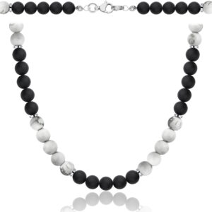 NASZYJNIK Z TURMALINU I HOWLITU