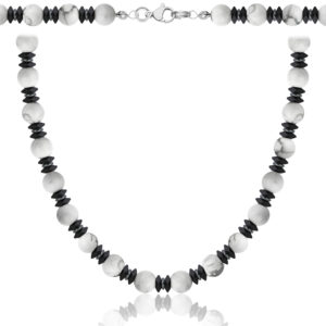 NASZYJNIK Z HOWLITU I HEMATYTU