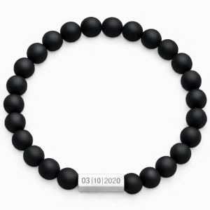 Bransoletka męska z turmalinem i grawerem