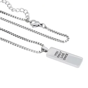 NASZYJNIK MĘSKI ZE STALI Z GRAWEROWANĄ ZAWIESZKĄ