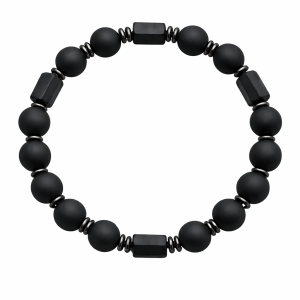 BRANSOLETKA Z ONYKSU I TURMALINU