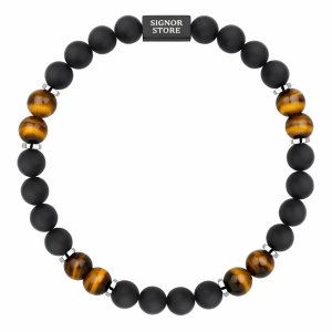 BRANSOLETKA Z TURMALINEM I TYGRYSIM OKIEM