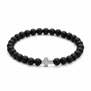 BRANSOLETKA Z TURMALINEM I KRZYŻYKIEM